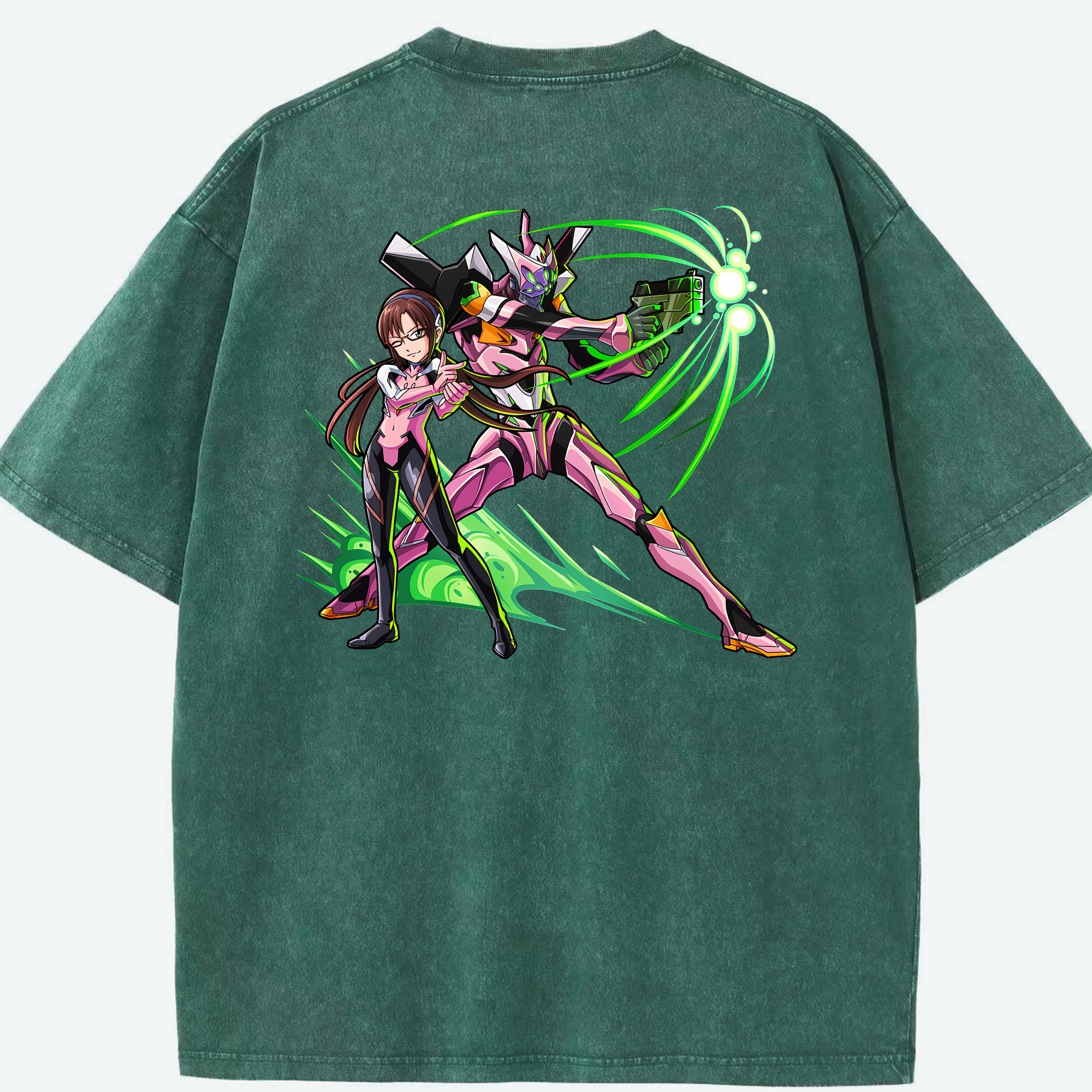 （画像用） EVA 新世紀エヴァンゲリオン 綿100% ヴィンテージ風 半袖Tシャツ（背面プリント）